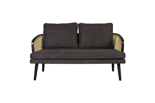 2-Sitzer-Sofa aus schwarzem Stoff Manou