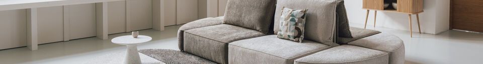 Materialbeschreibung 3-Sitzer-Sofa aus beigem Stoff Hunter