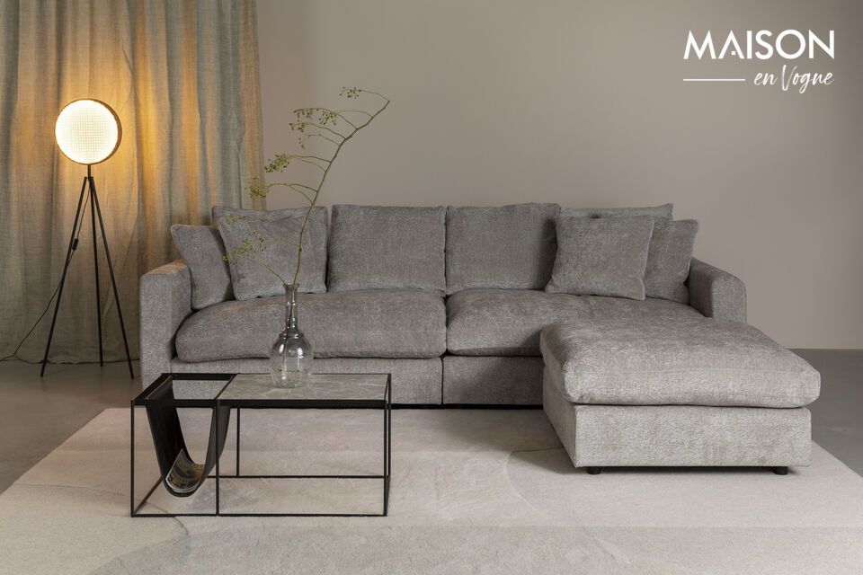 3-Sitzer-Sofa in grauem Stoff Sense - 1