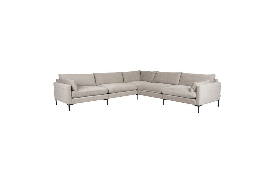 7-Sitzer Ecksofa in latte Stoff Summer Zuiver