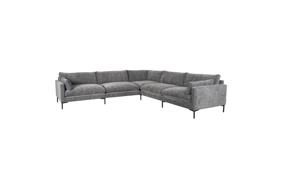 7-Sitzer-Ecksofa mit Anthrazit Stoffbezug Summer Zuiver