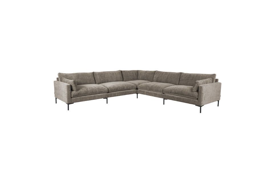 7-Sitzer-Ecksofa mit braunem Stoffbezug Summer - 3