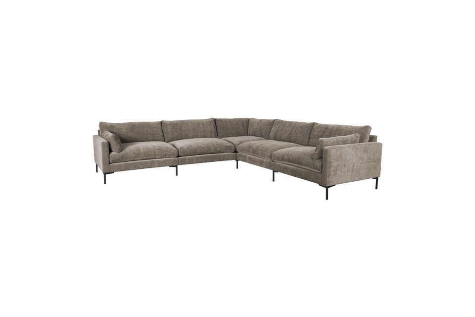 7-Sitzer-Ecksofa mit braunem Stoffbezug Summer - 4