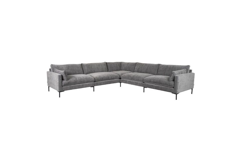 7-Sitzer-Ecksofa mit dunkelgrauem Stoffbezug Summer - 1