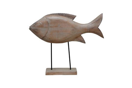 Figurine poisson aus hellem Holz Fuß ohne jede Grenze