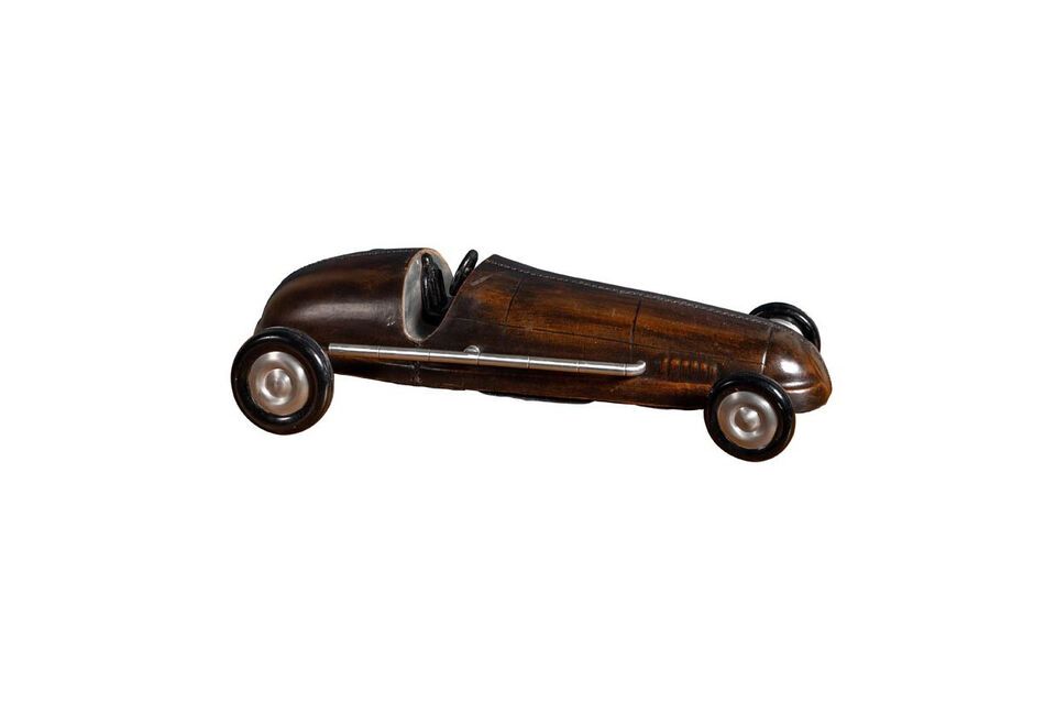 Figurine voiture en cuir marron Cuir Chehoma