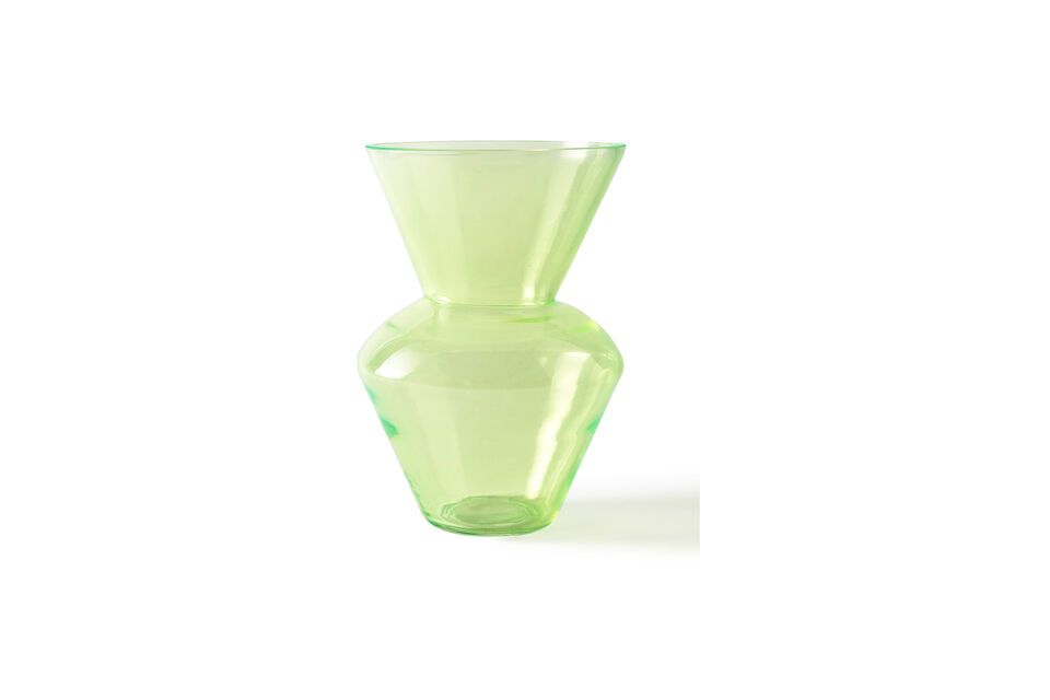 Vase Fat Neck aus neongrünem Glas, einzigartig und groß