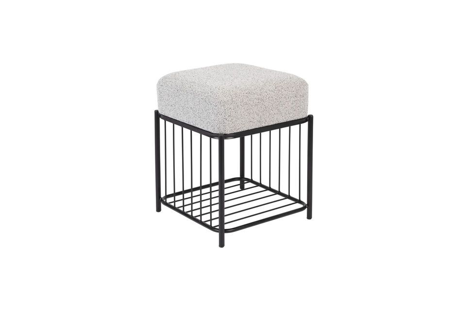 Hocker aus grauem Stoff Milou - 2