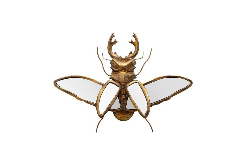 Insektenfigur aus Kunstharz gold Spiegel Chehoma