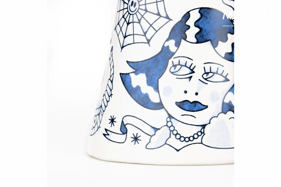 Keramikvase Liberty in blau - 7