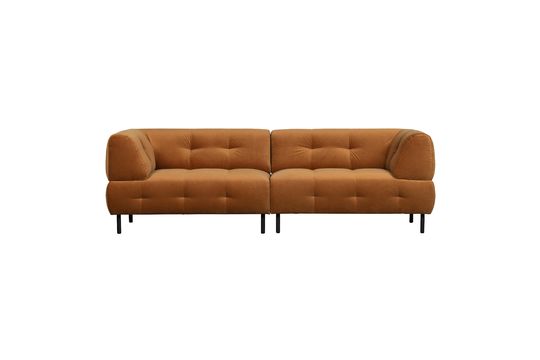 Ockerfarbenes 4-Sitzer-Sofa Lloyd aus Velours