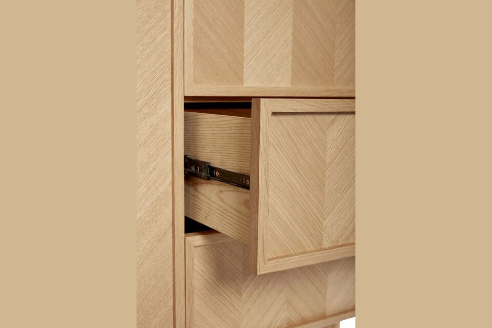 Schrank in hellem Eichenfurnier Herringbone Größe L - 5