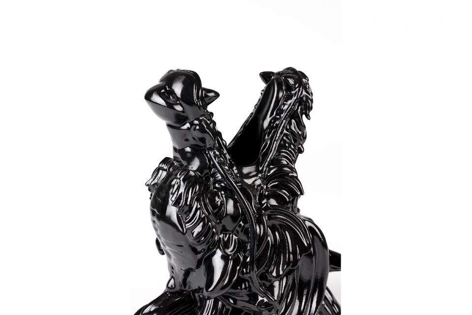 Schwarze Vase aus Harz Dragonized - 4