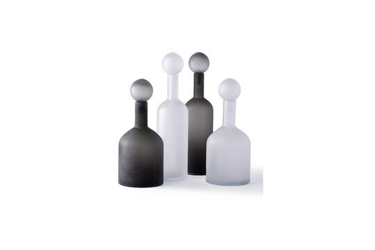 Set aus 4 schwarzen Glasflaschen Bubbles