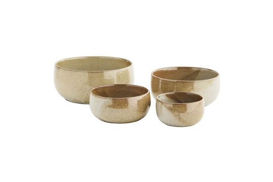 Set von 4 Schalen aus Steingut beige braun Cerening ohne jede Grenze