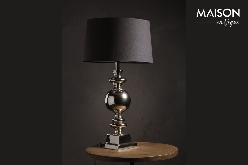 Silberne Aluminium-Tischlampe Muse Chehoma