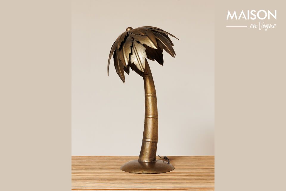 Stehleuchte aus Metall gold Palme Chehoma