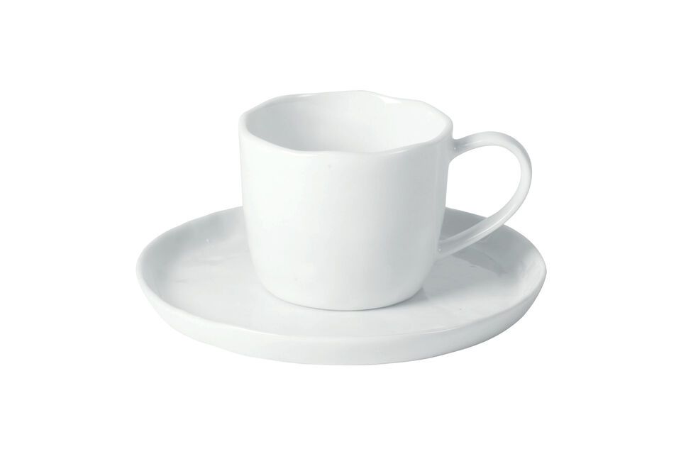 Teetasse & Untertasse Porcelino White Pomax