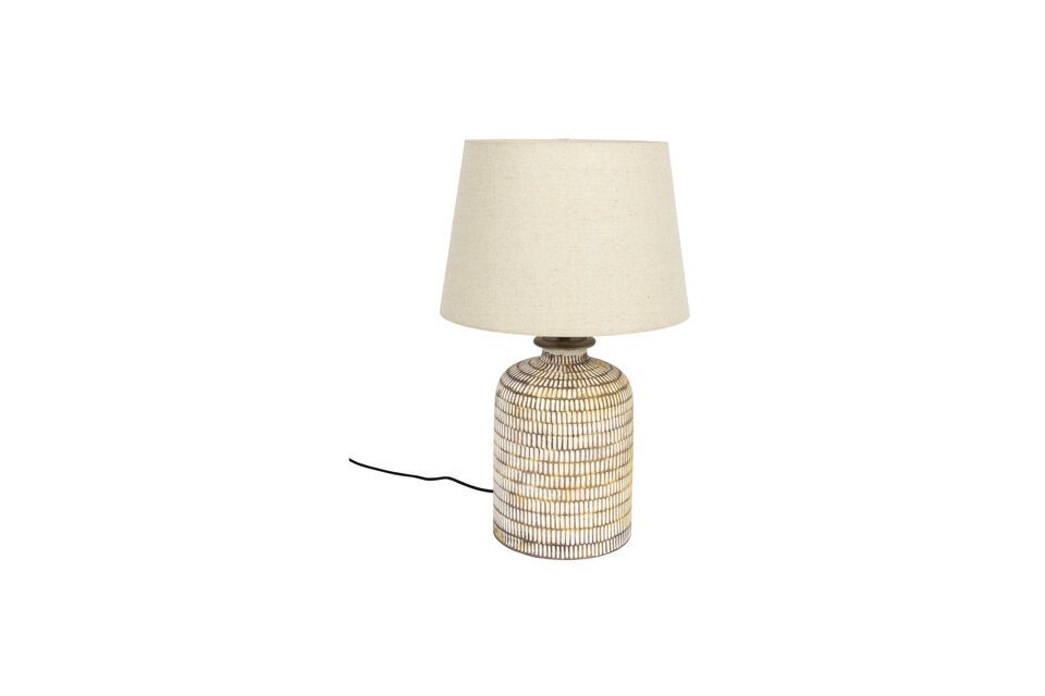 Tischlampe aus Keramik beige Russel - 7