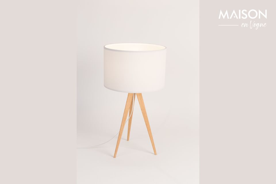 Tischlampe Tripod | Vogue weißem Maison 51cm aus Holz en Zuiver 