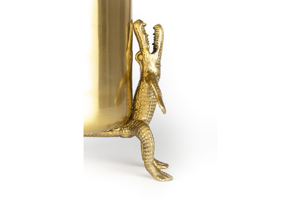 Übertopf aus recyceltem Aluminium gold Crocodiles L - 6