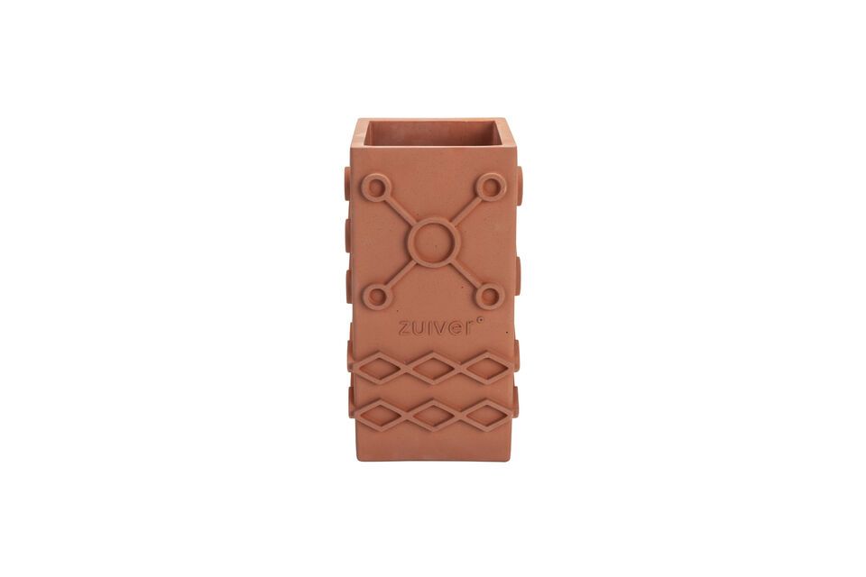 Vase aus Beton terracotta 25 cm Graphic - 3