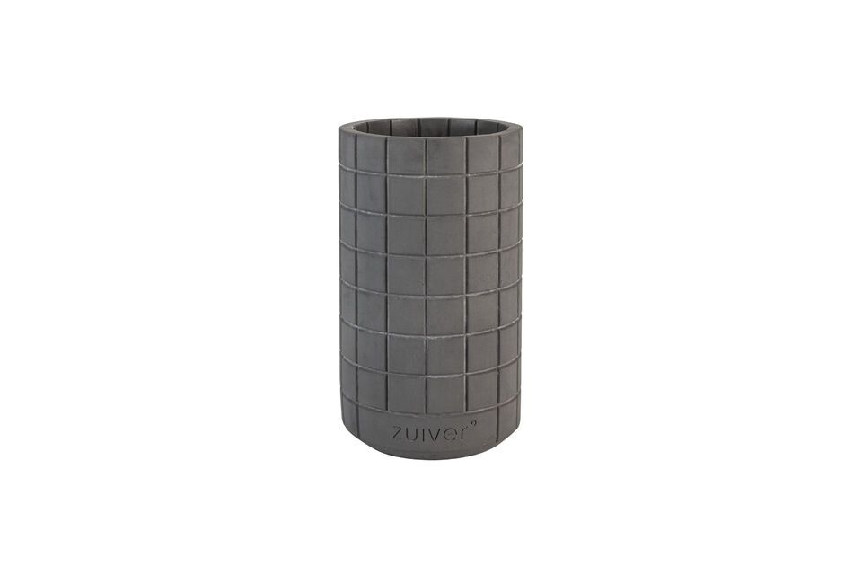 Vase aus dunkelgrauem Beton 26 cm Fajen Zuiver