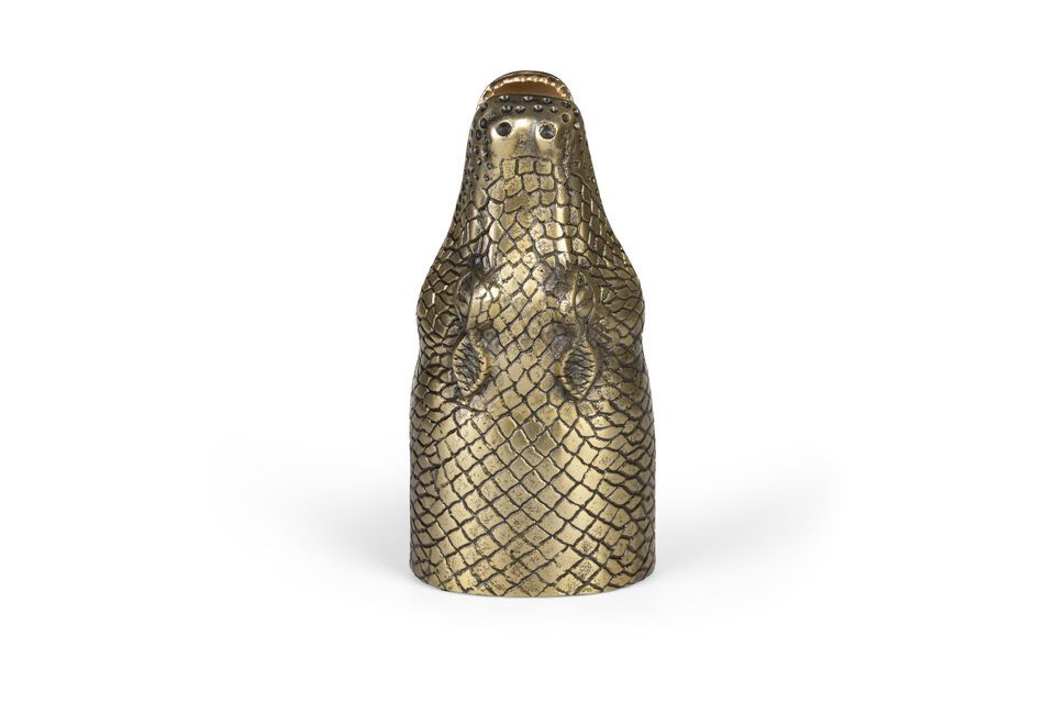 Vase aus recyceltem Aluminium in Gold Alligator - 4