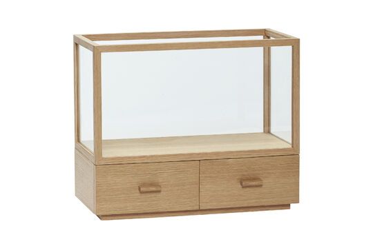 Vitrine aus Glas und hellem Holz Spektakel ohne jede Grenze